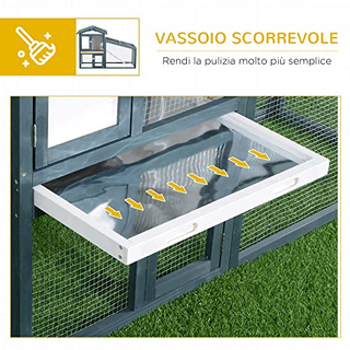 Gabbia per Conigli Animali in Lengo di Abete Doppi