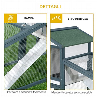 Gabbia per Conigli Animali in Lengo di Abete Doppi