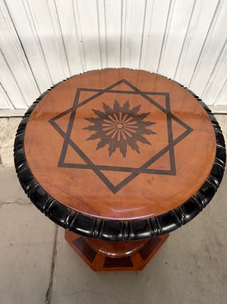 Peana de madera marqueteria madera maciza