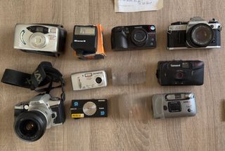 Conjunto di fotocamere vintage