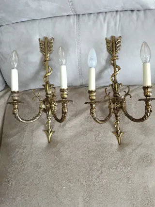 Colección de lámparas de bronce antiguas estilo cl