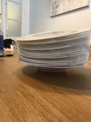 10 Platos Hondos Restaurante Porcelana Blanca