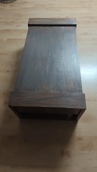 Mesa de centro madera maciza con cajón