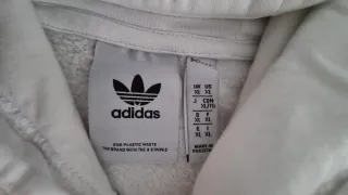 Sudadera Adidas Blanca&Negra con capucha Talla XL