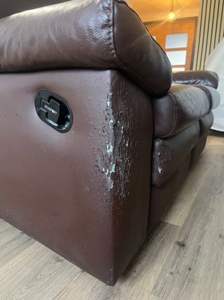 Sofá de piel marrón 2 plazas
