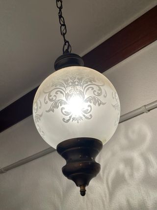Lámpara colgante vintage cristal y metal