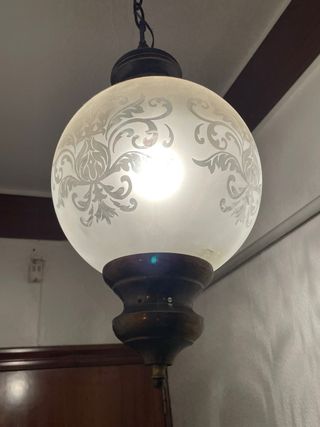 Lámpara colgante vintage cristal y metal