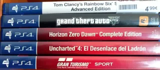 PS4 + 2 Mandos + 5 Juegos + Cables