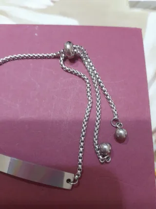 Bracciale targhetta acciaio con zircone