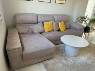 Sofá chaise longue gris topo como nuevo