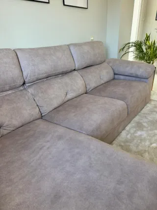 Sofá chaise longue gris topo como nuevo