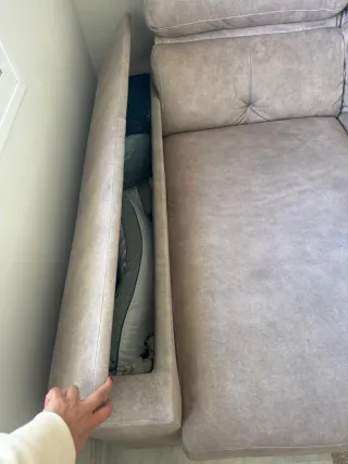 Sofá chaise longue gris topo como nuevo