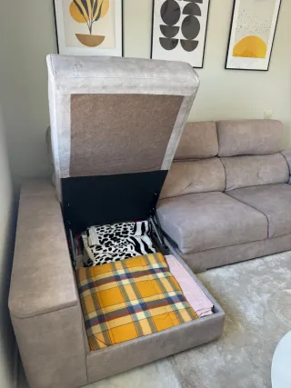Sofá chaise longue gris topo como nuevo