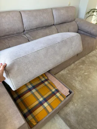 Sofá chaise longue gris topo como nuevo