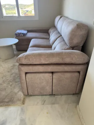 Sofá chaise longue gris topo como nuevo