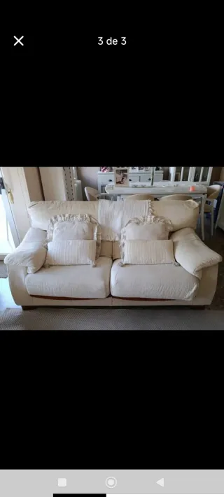 Sofá 3+2 plazas beige tela