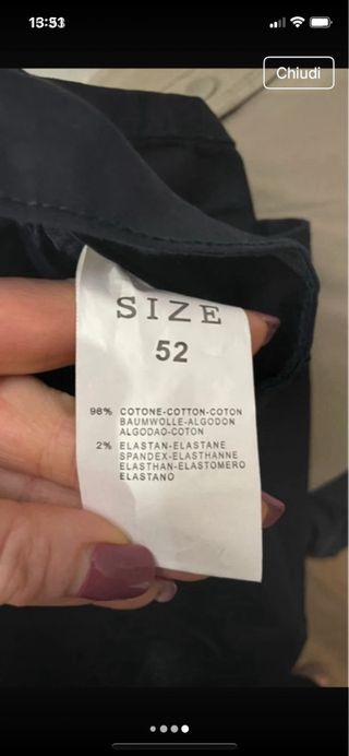 Pantaloni uomo slim fit cotone elasticizzato