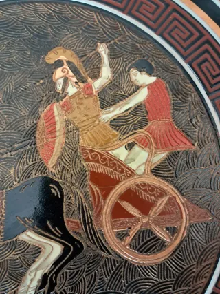Plato Cobre Decorativo Guerra Troya