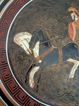 Plato Cobre Decorativo Guerra Troya