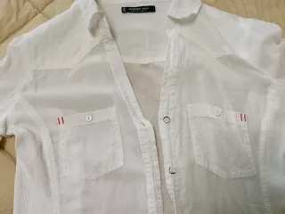 Camisa blanca fina Mango