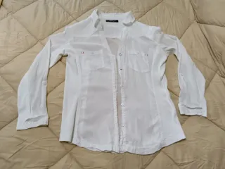 Camisa blanca fina Mango