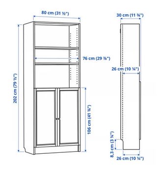 Libreria 80cm Billy Ikea in legno