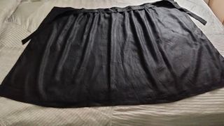 Falda larga negra con cinturón