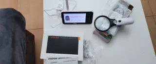 Lote varios: Marco fotos digital y lupa