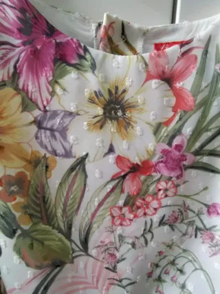 Vestido niña 14 años fiesta floral rosa y blanco