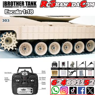 TANQUE USA M1A2 DESERT STORM RTR 1:18 BROTHER TANK