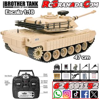 TANQUE USA M1A2 DESERT STORM RTR 1:18 BROTHER TANK