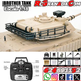 TANQUE USA M1A2 DESERT STORM RTR 1:18 BROTHER TANK