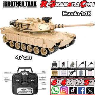 TANQUE USA M1A2 DESERT STORM RTR 1:18 BROTHER TANK
