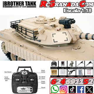 TANQUE USA M1A2 DESERT STORM RTR 1:18 BROTHER TANK