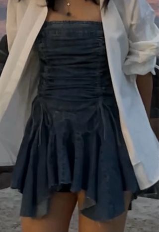 Vestido vaquero fruncido