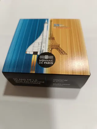 Moneda 10 euros plata 50 años Concorde