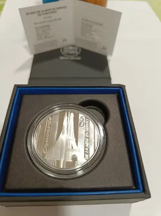 Moneda 10 euros plata 50 años Concorde