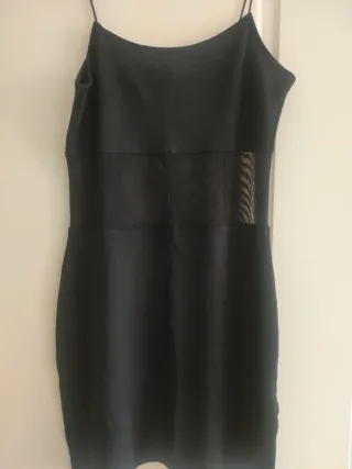Vestido elegante Zara, regalo el negro de algodón