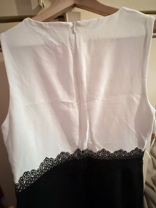 Vestido blanco y negro con encaje