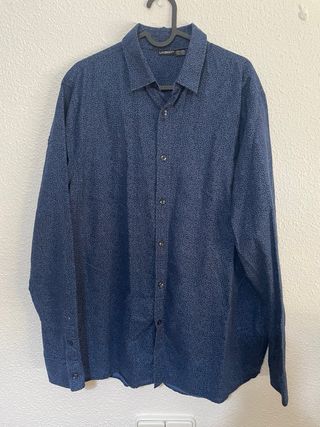 Camisa LIVERGY azul y negra estampada