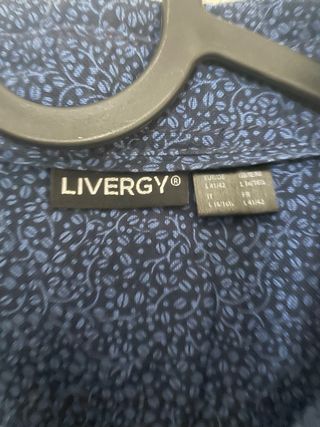 Camisa LIVERGY azul y negra estampada