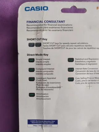 Calculadora Financiera , Casio FC-100V