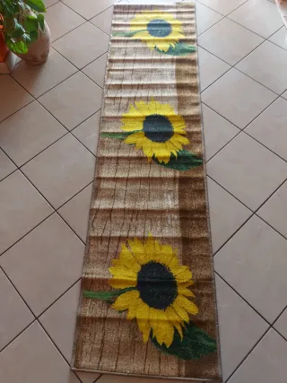 Tappeto cucina girasoli beige 2.40m