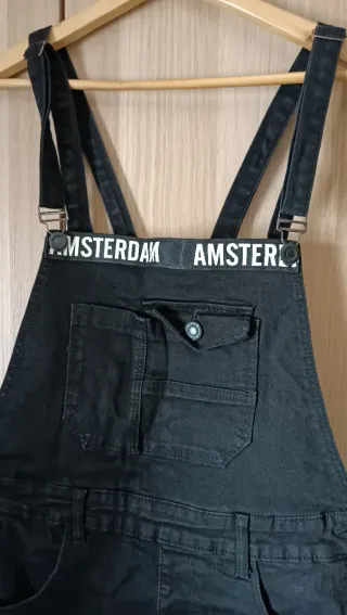 Pantalón peto vaquero negro T-M