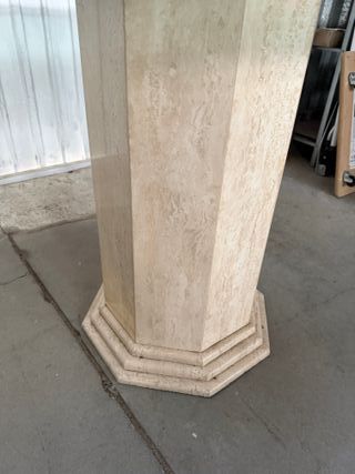 Mesa redonda cristal marmol 120x75