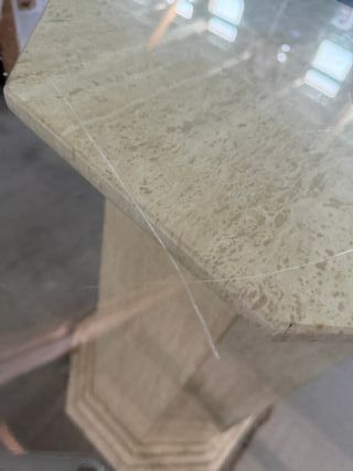 Mesa redonda cristal marmol 120x75