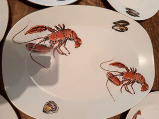 Juego de Platos Porcelanit con Filo de Oro