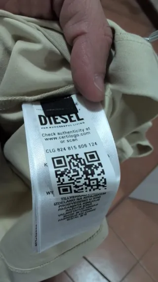 T-shirt Diesel beige con logo taglia s