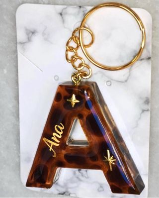 Llavero Letra Leopardo personalizado