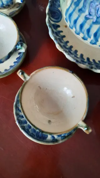 Juego Cerámica Níjar Albox Azul y Blanco